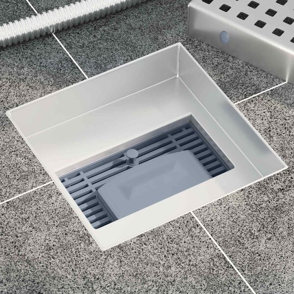 vidaXL Dot Shower Drain Silver 15 x 15 cm Stainless Steel 304