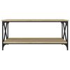 vidaXL Coffee Table Sonoma Oak 100x50x45 cm Engineered Wood and Iron