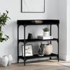 vidaXL Console Table with Shelves Black 75x30x80 cm