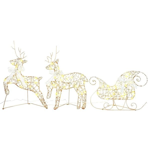 vidaXL LED Reindeers with 60 LEDs 3 pcs Warm White PET