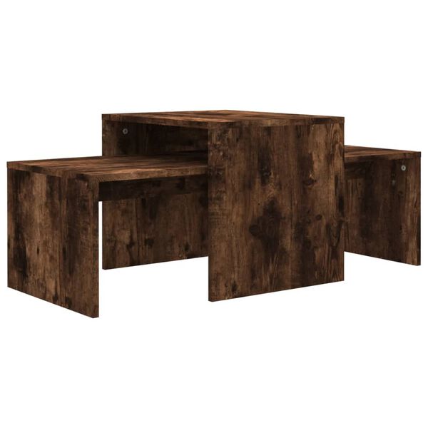 vidaXL Coffee Table Set Smoked Oak 100x48x40 cm Engineered Wood