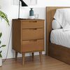 vidaXL Bedside Cabinet MOLDE Brown 40x35x65 cm Solid Wood Pine