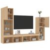vidaXL 4 Piece TV Wall Units with LED Sonoma Oak Engineered Wood