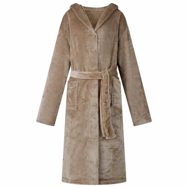 vidaXL Bathrobe Hoodie Camel XXXL Flannel