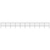 vidaXL Garden Fence with Spear Top Steel 1781.5x175 cm Black