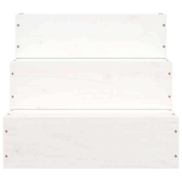 vidaXL Pet Stair White 40x37.5x35 cm Solid Wood Pine