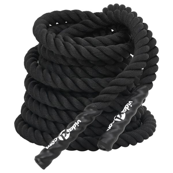 vidaXL Battle Rope Black 15 m 11 kg Polyester