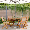 vidaXL 5 Piece Garden Dining Set Taupe Fabric and Solid Wood