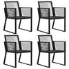 vidaXL 5 Piece Outdoor Dining Set PVC Rattan Black