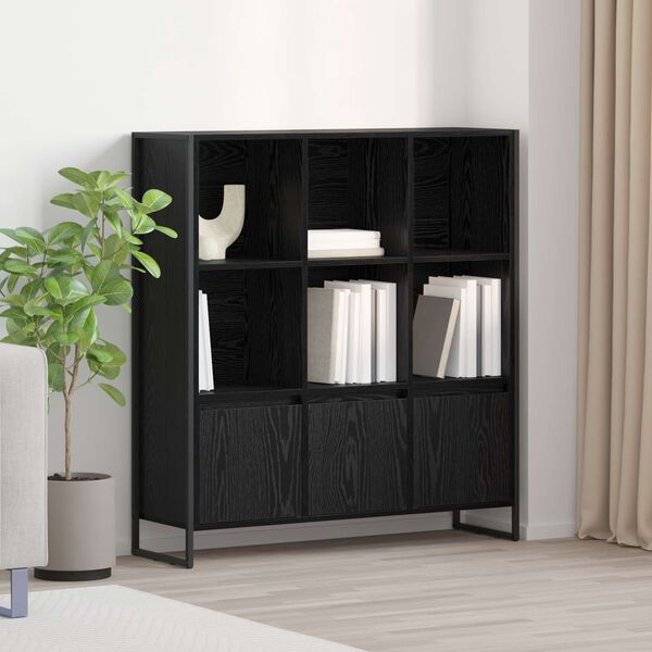 vidaXL Book Cabinet 2 pcs Black Oak 99.5 x 30 x 108.5 cm