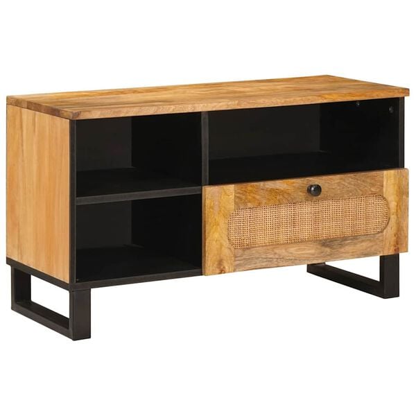vidaXL TV Cabinet with Drawer Brown 80 x 33 x 46 cm Solid Mango Wood