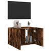 vidaXL TV Wall Cabinet with LED Lights Smoked Oak 60x35x41 cm