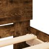 vidaXL Bed Frame with Headboard and LED Smoked Oak 150x200 cm King Size