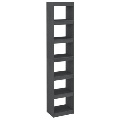 vidaXL Book Cabinet/Room Divider Grey 40x30x199 cm Solid Pinewood