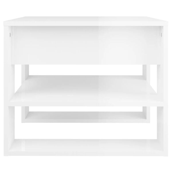 vidaXL Coffee Table High Gloss White 55.5x55x45 cm Engineered Wood