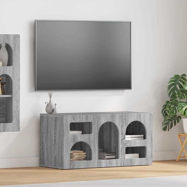 vidaXL TV Cabinet Grey Sonoma 80 x 35 x 40 cm Engineered Wood
