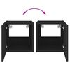 vidaXL TV Wall Cabinets with LED Lights 2 pcs Black 30.5x35x30 cm