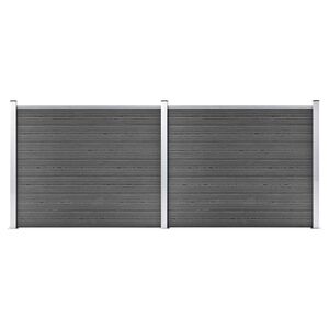 vidaXL Fence Panel Set WPC 353x146 cm Black