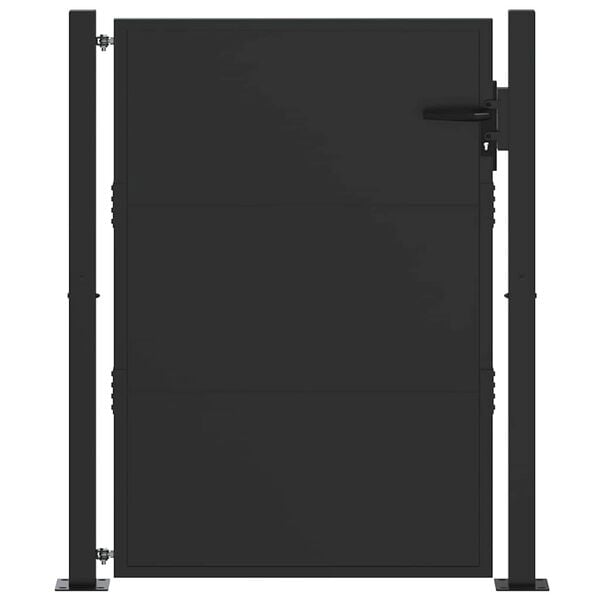 vidaXL Garden Gate with Lock Black 100 x 125 cm Powder-Coated Steel