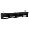 vidaXL TV Wall Cabinets Panama 2 pcs Black Oak 100 x 30 x 30 cm