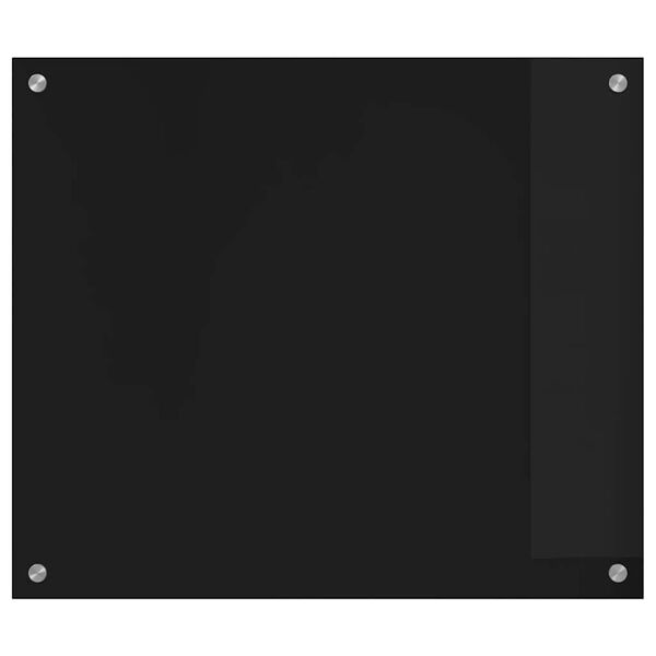 vidaXL Kitchen Backsplash Black 70 x 60 cm Tempered Glass