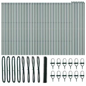 vidaXL Fence Post Green 100 x 1.4 m (50 mm mesh) Steel and PVC