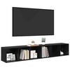 vidaXL TV Cabinet Set 2 pcs Black Oak 37 x 35 x 107cm Engineered Wood