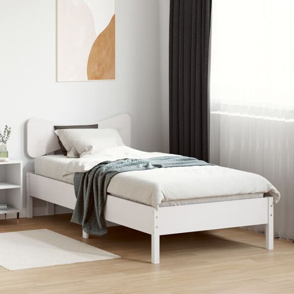 vidaXL Bed Frame without Mattress White 90x200 cm Solid Wood Pine