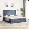 vidaXL Ottoman Bed with Mattresses Dark Grey 180x200cm Velvet