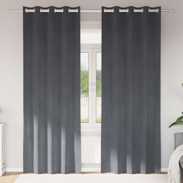 vidaXL Blackout Curtains 2 pcs Light Grey 140 x 225 cm Velvet