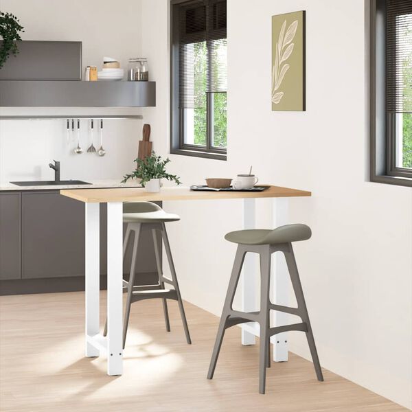 vidaXL Bar Table Legs White 2 pcs 60x(100-101) cm Steel