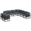 vidaXL Garden Sofa Set with Cushion 9 pcs Black Aluminium