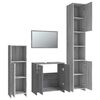 vidaXL 4 Piece Bathroom Furniture Set Grey Sonoma Engineered Wood