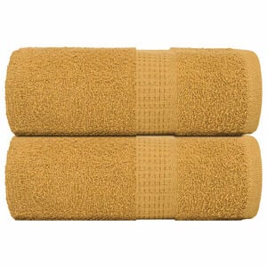 vidaXL Wash Towels "FROGN" 2 pcs Gold 30x30 cm 360 gsm