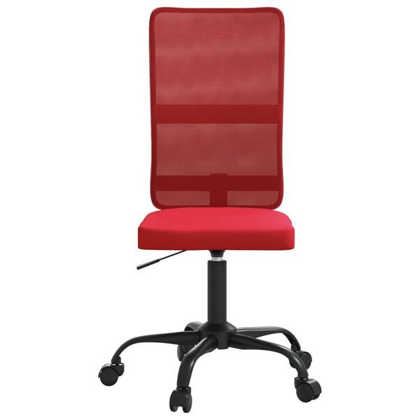 vidaXL Office Chair Height Adjustable Wine Red Mesh Fabric