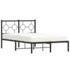 vidaXL Metal Bed Frame without Mattress with Headboard Black 120x200cm