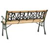 vidaXL Garden Bench 122 cm Cast Iron and Solid Firwood