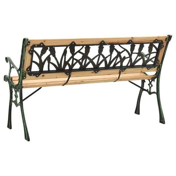 vidaXL Garden Bench 122 cm Cast Iron and Solid Firwood