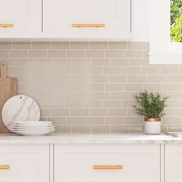 vidaXL Decorative Stickers 10 pcs Beige 29.4 x 21.4 cm