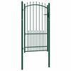 vidaXL Fence Gate with Spikes Green 100 x 175 cm Powder-coated steel