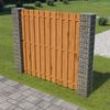 vidaXL Garden Fence Panel with Gabion Posts Pinewood 180x180 cm