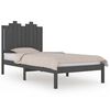 vidaXL Bed Frame without Mattress Grey Solid Wood Small Single