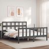 vidaXL Bed Frame without Mattress Grey King Size Solid Wood Pine