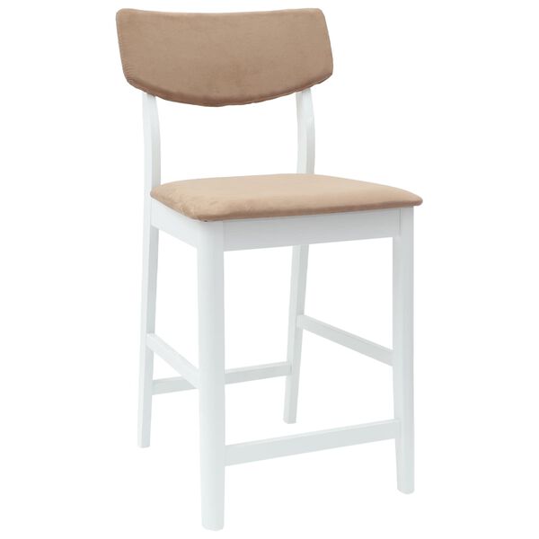 vidaXL Dining Chairs 2 pcs White 48 x 49 x 95 cm Solid Rubber Wood