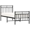 vidaXL Metal Bed Frame without Mattress with Footboard Black 75x190cm