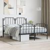vidaXL Metal Bed Frame without Mattress with Footboard Black 140x200cm