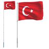 vidaXL Turkey Flag and Pole 5.5 m Aluminium