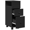 vidaXL Narrow Bathroom Cabinet with Wheels Black Engineered Wood