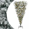 vidaXL Upside-down Artificial Hinged Christmas Tree 150 cm 150 LEDs