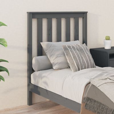 vidaXL Bed Headboard Grey 81x6x101 cm Solid Wood Pine